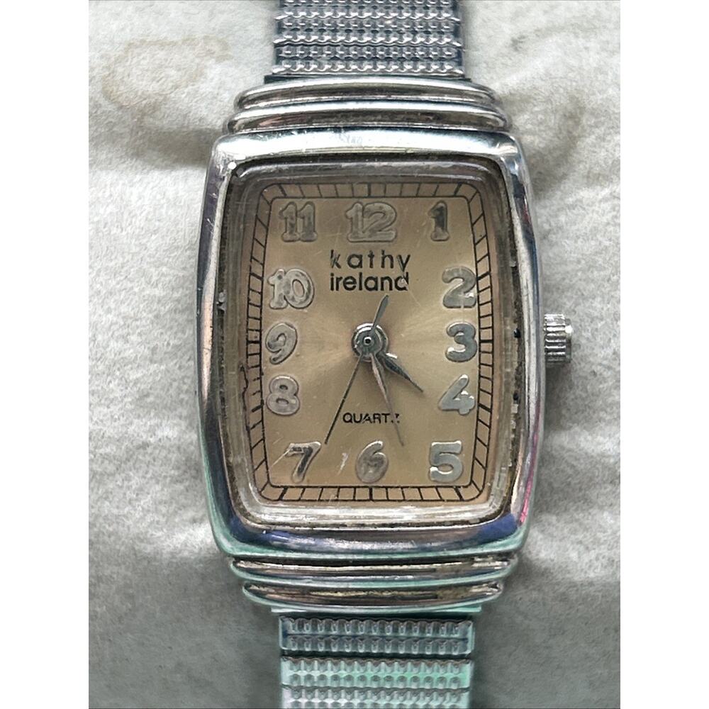 Kathy Ireland Silver Tone Women’s Stretch Watch